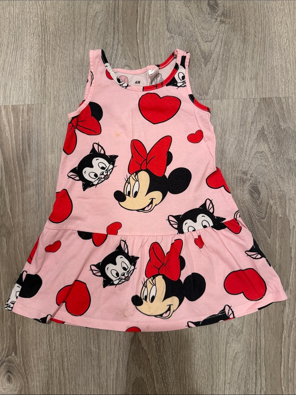 H&M Pink Dress with Minnie Mouse and Red Hearts